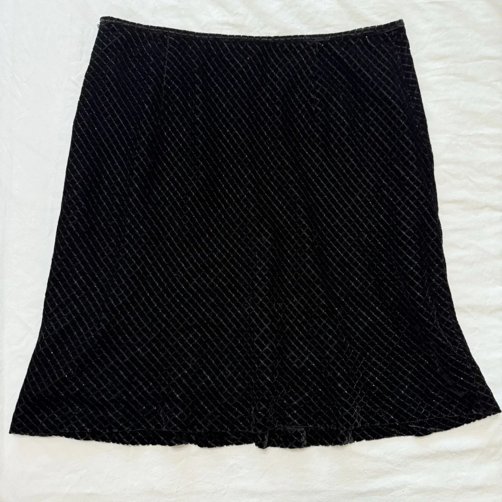Ann Taylor Skirt 14P Party Holiday Formal Whimsigoth Velvet Sparkle Preppy Event